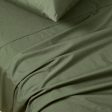 Vintage Washed 100% Cotton Sheet Set with 2 Pillowcases - Khaki Green - Double Online