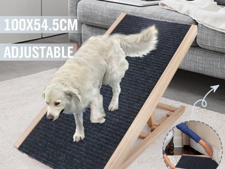 VaKa 100cm Foldable Dog Pet Ramp Adjustable Height Dogs Stairs For Bed Sofa 82007 Online