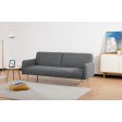 Celia 3 Seater Sofa Queen Bed Fabric Uplholstered Lounge Couch - Mid Grey Fashion