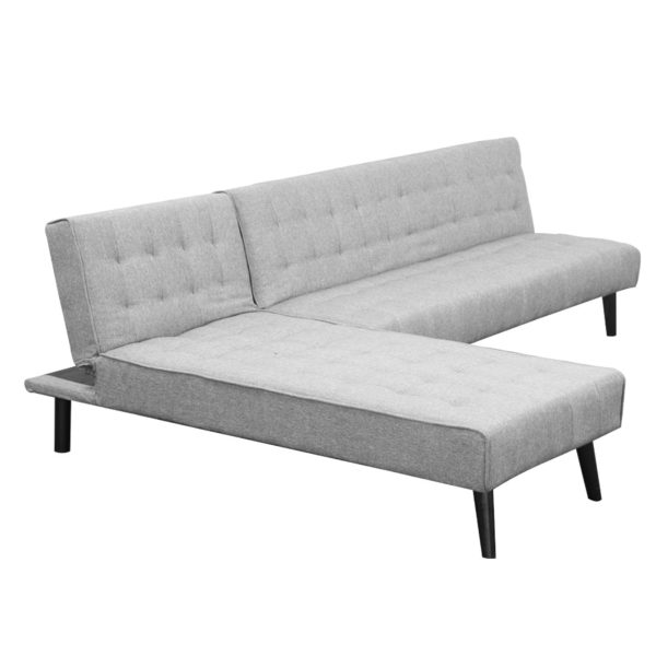 Sarantino 3-seater Corner Sofa Bed With Lounge Chaise Couch Furniture Light Grey on Sale