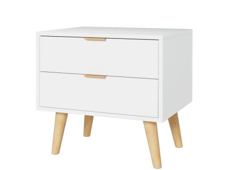 Artiss Bedside Table 2 Drawers - White Online