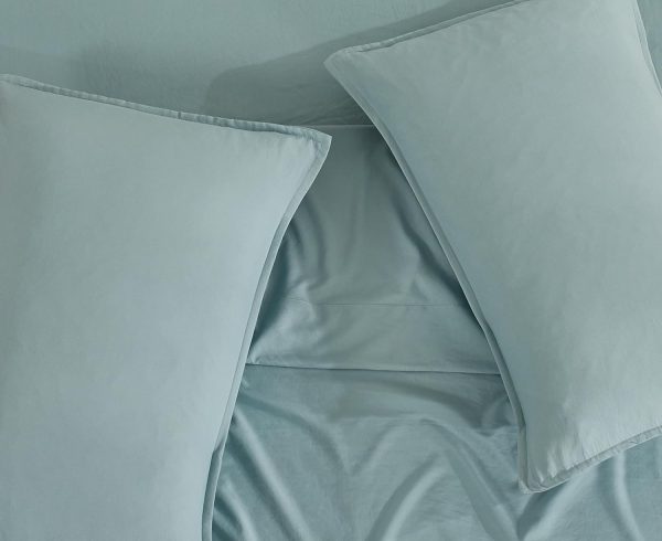 Vintage Washed Microfibre Quilt Cover Set (2Pcs) - Seafoam - Single Size Online Hot Sale