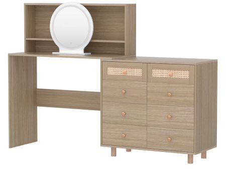 Artiss Dressing Table Set Stool LED Mirror Pine Online Sale