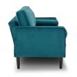 Sarantino Faux Velvet Sofa Bed Couch Furniture Lounge Suite Seat Blue on Sale