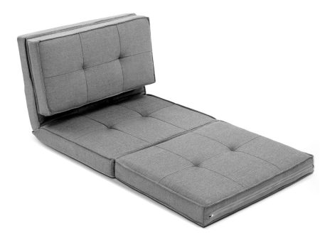 Artiss Floor Lounge Single Sofa Bed Grey Fabric Cheap