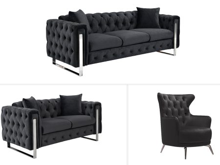 Madeline Range - Black Velvet - Silver Trims Discount