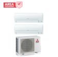 AREA OCCASIONI Climatizzatore Condizionatore Mitsubishi Electric Dual Split Inverter serie SMART MSZ-HR 9+12 con MXZ-2HA50VF R-32 Wi-Fi Optional 9000+12000 Hot on Sale