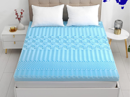 7 Zone Memory Foam Topper Mattress Toppers Cool Gel Pad Mat Medium Firm 8cm Thick 90cm x 190cm Online Hot Sale