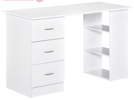 AREA OCCASIONI EasyComfort Scrivania Porta PC con 3 Cassetti e 3 Ripiani, Scrivania per Camera e Ufficio in Legno 120x49x72cm Bianco Online