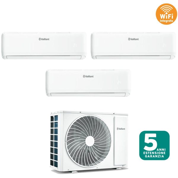 Climatizzatore Condizionatore Vaillant Trial Split Inverter serie CLIMAVAIR PRO 7+7+18 con VAM1-070A3NO R-32 Wi-Fi Integrato 7000+7000+18000 Online Sale