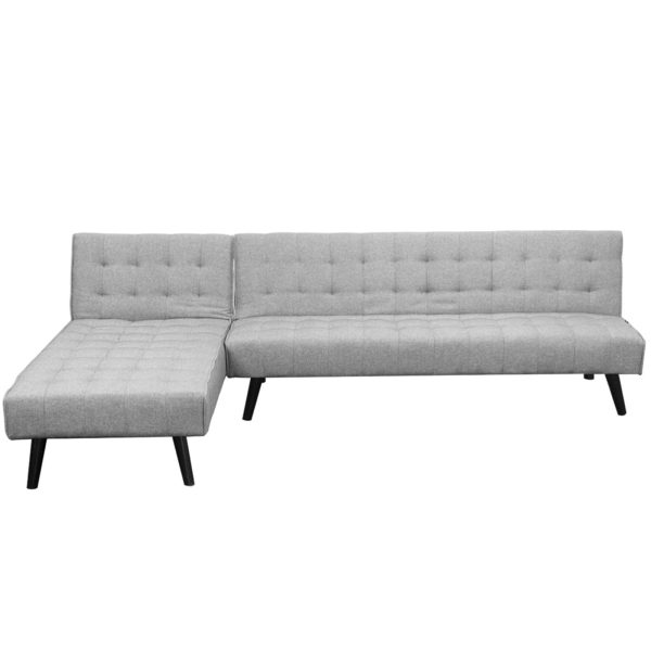 Sarantino 3-seater Corner Sofa Bed With Lounge Chaise Couch Furniture Light Grey on Sale