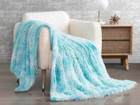 Double Sided Faux Fur Shaggy Throw Blanket - Blue Supply