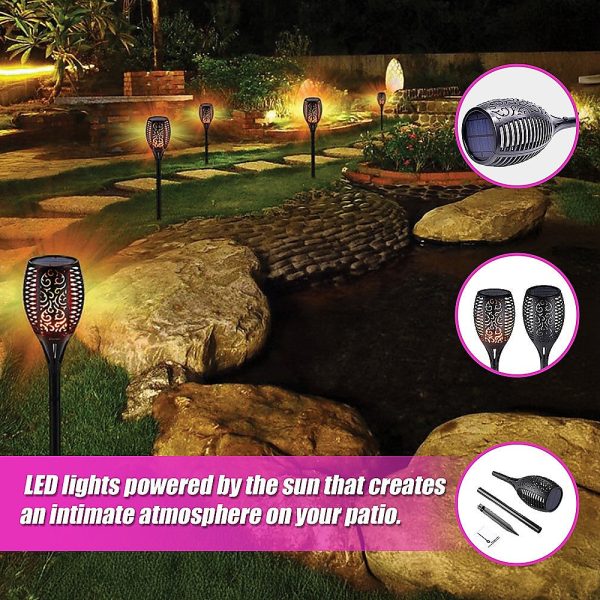 10 Pack Solar Torch Lights 96 LED Flickering Lighting Dancing Flame Garden Lamp Online now