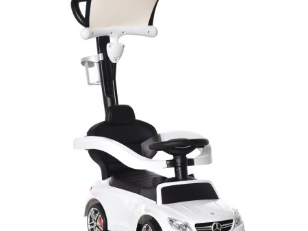 Easycomfort Macchina per Bambini Licenza Mercedes con Maniglione, Tettuccio e Barre di Sicurezza, in PP e Metallo, 84x40x83 cm, Bianco Online Sale