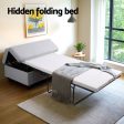 Artiss Ottoman Storage Sofa Bed 112cm Foldable Grey Sale