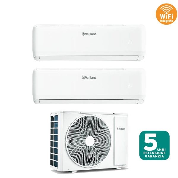 Climatizzatore Condizionatore Vaillant Dual Split Inverter serie climaVAIR PRO 7+7 con VAM1-040A2NO R-32 Wi-Fi Integrato 7000+7000 Hot on Sale