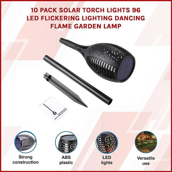 10 Pack Solar Torch Lights 96 LED Flickering Lighting Dancing Flame Garden Lamp Online now