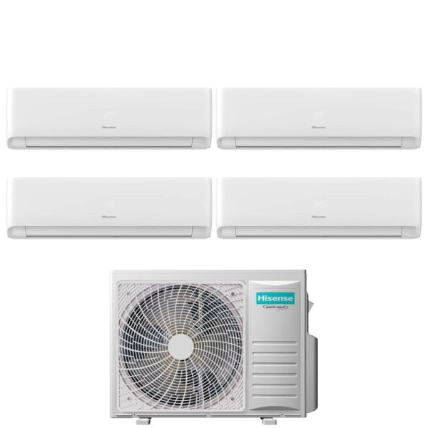 Climatizzatore Condizionatore Hisense Quadri Split Inverter serie ECOSENSE 9+9+9+18 con 4AMW105U4RAA R-32 Wi-Fi Integrato 9000+9000+9000+18000 Supply