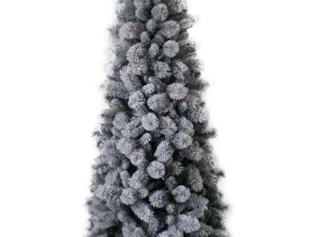 Albero di Natale Innevato Slim H 180cm con Base a Croce in Ferro Pieghevole Online Hot Sale