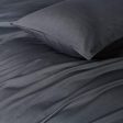 100% Cotton Vintage Washed Bed Quilt Cover Set (3Pcs) - Charcoal - Double Size Hot on Sale