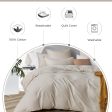 100% Cotton Vintage Washed Bed Quilt Cover Set (2Pcs) - Natural - Single Online now