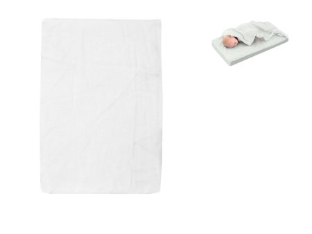 White Bassinet Fitted Sheet with a Flat Sheet Sewed Attached Hot on Sale