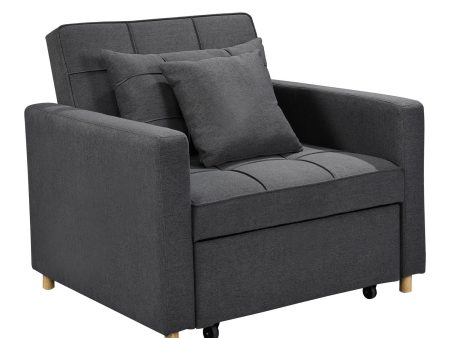 Sarantino Suri 3-in-1 Convertible Lounge Chair Bed - Dark Grey Hot on Sale