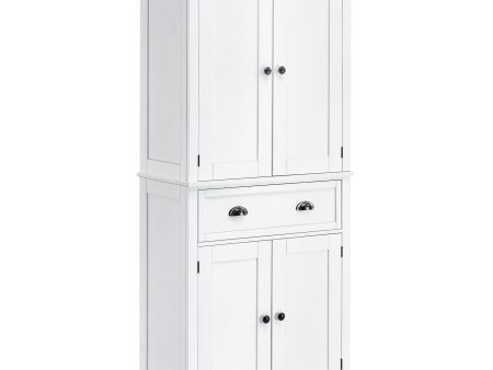 Easycomfort Mobile Cucina con Armadietto Superiore e Inferiore e Cassetto Centrale in Legno, 76x40.5x184 cm, Bianco Sale