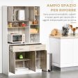 Easycomfort Mobile Buffet Dispensa Cucina, Ante Cassetti e Vani Aperti, 100L x 39P x 181.5Acm Bianco e Legno Hot on Sale