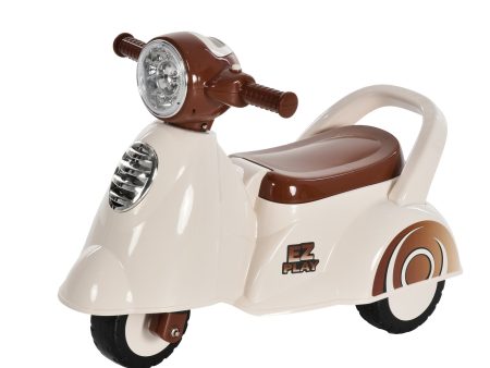 Easycomfort Moto per Bambini 12-36 mesi, Triciclo Senza Pedali con Luci e Suoni Realistici, Beige e Marrone, 66x33x 47.7cm Hot on Sale