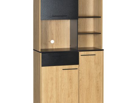 EasyComfort Mobile Cucina Moderno in Truciolato e Legno di Pino con Cassetti e Ripiani Regolabili, 90x40x180 cm For Sale